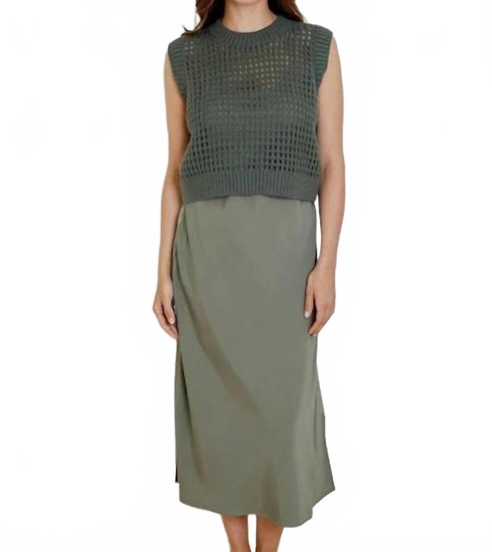 NEW DH NEW YORK sweater midi dress set in willow